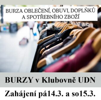 2025-03-14až15 BURZA OBLEČENÍ atd. v Klubovně UDN